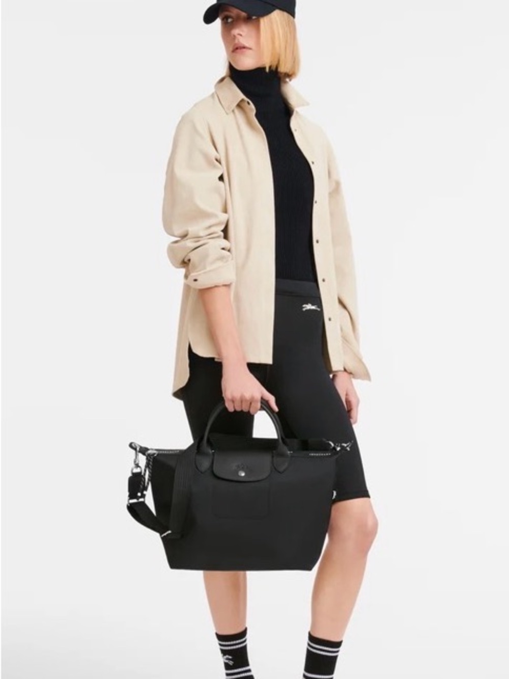 Longchamp LE PLIAGE ENERGY Large HANDBAG Black Recycled canvas